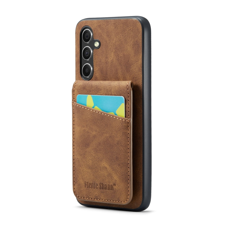 Fierre Shann Crazy Horse Card Holder Back Cover PU Phone Case, For Samsung Galaxy A22 5G, For Samsung Galaxy A51 5G, For Samsung Galaxy A71 5G, For Samsung Galaxy A53 5G, For Samsung Galaxy A73 5G, For Samsung Galaxy A33 5G, For Samsung Galaxy A52 4G /...