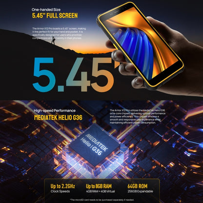 Ulefone Armor X12 Pro Rugged Phone IP68 IP69K 5.45Inch 4GB