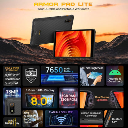 Ulefone Armor Pad Lite Tablet 8.0-inch Android 13 3GB+32GB