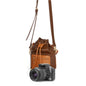 Cwatcun D82 Bundle Drawstring Lens Bag PU Crossbody Camera Bag