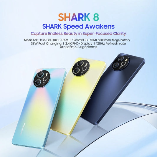 Blackview SHARK 8, Identificación de Huellas Dactilares, 6.78 Pulgadas Android 13 MTK6789 Helio G99 Octa Core hasta 2.2GHz, Red: 4G, OTG