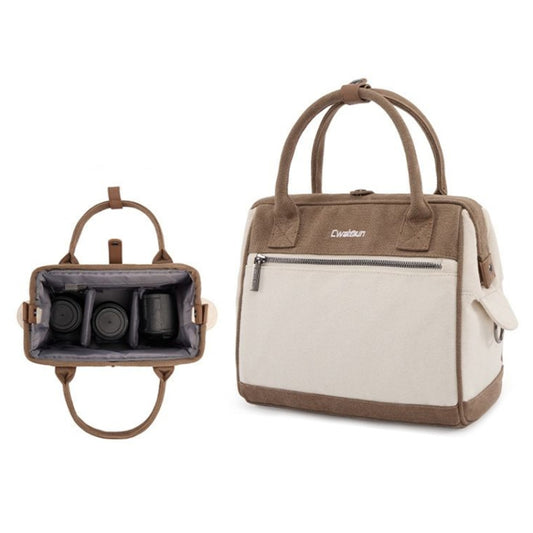 Cwatcun D112 Contrast Canvas Camera Bag One-shoulder Cross-body Tote Bag