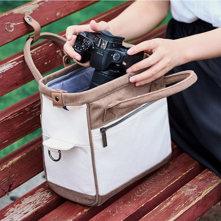 Cwatcun D112 Contrast Canvas Camera Bag One-shoulder Cross-body Tote Bag