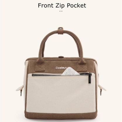 Cwatcun D112 Contrast Canvas Camera Bag One-shoulder Cross-body Tote Bag