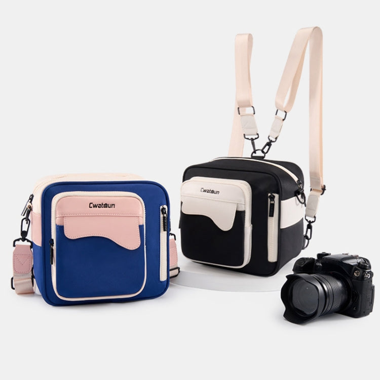 Cwatcun D118 Contrast Two Ways Backpack Cross-body Canera Bag