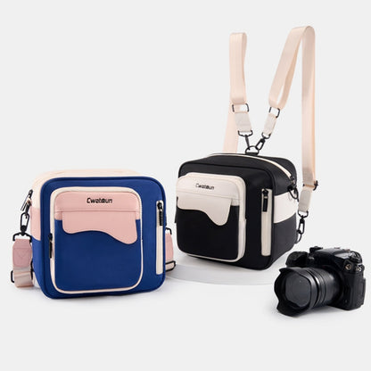 Cwatcun D118 Contrast Two Ways Backpack Cross-body Canera Bag