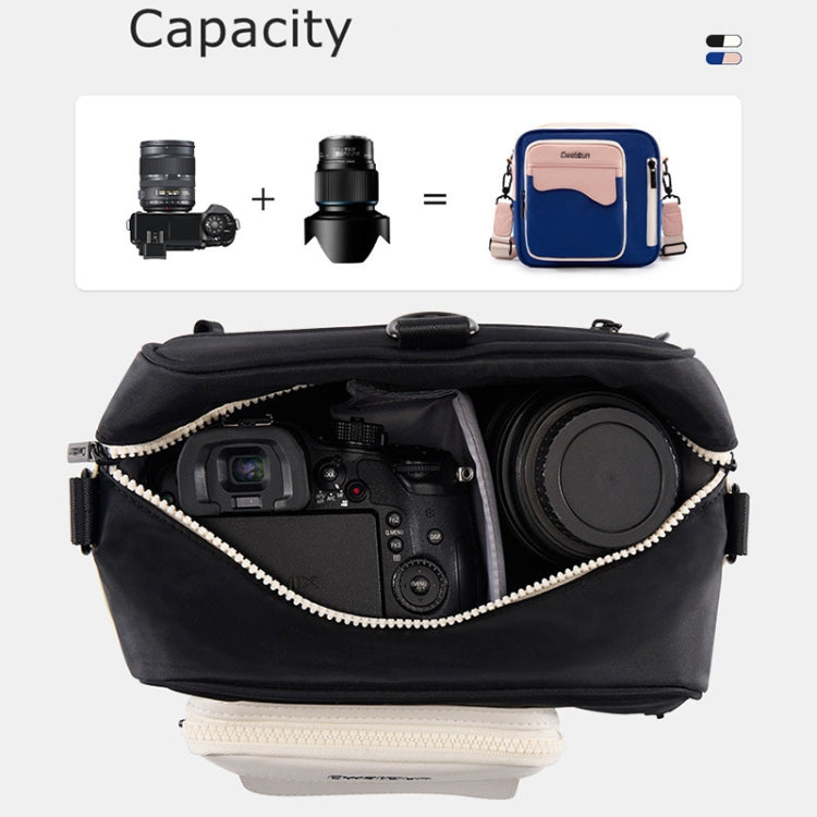 Cwatcun D118 Contrast Two Ways Backpack Cross-body Canera Bag