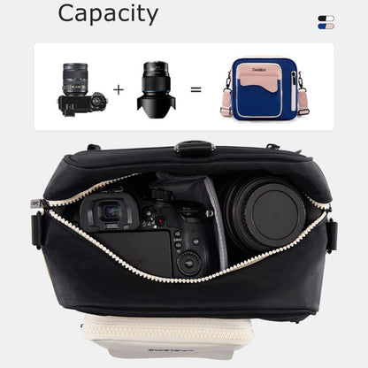 Cwatcun D118 Contrast Two Ways Backpack Cross-body Canera Bag