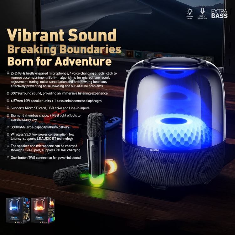 WK Beluga D16 Smart Island Desktop Bluetooth Speaker with Dual Microphones