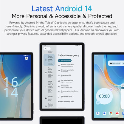 Ulefone Tab W10 WiFi Tablet 10.1 Inch Android 14 4GB+128GB
