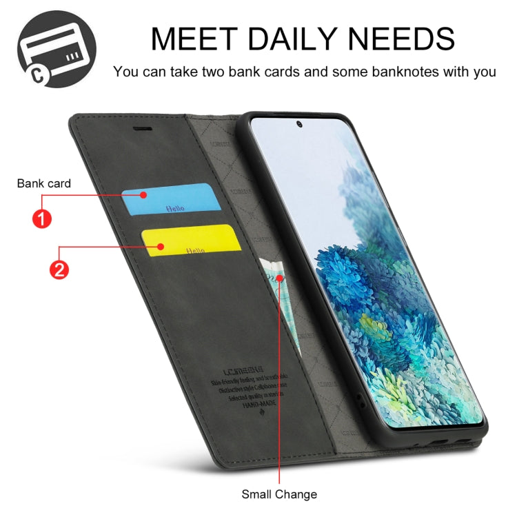 LC.IMEEKE Strong Magnetism Ultra-thin Horizontal Flip Shockproof Matte TPU + PU Leather Case with Holder & Card Slots & Wallet, For Samsung Galaxy S20, For Samsung Galaxy S20+, For Samsung Galaxy S20 Ultra, For Samsung Galaxy S20 FE, For Samsung Galaxy...
