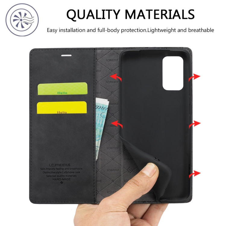 LC.IMEEKE Strong Magnetism Ultra-thin Horizontal Flip Shockproof Matte TPU + PU Leather Case with Holder & Card Slots & Wallet, For Samsung Galaxy S20, For Samsung Galaxy S20+, For Samsung Galaxy S20 Ultra, For Samsung Galaxy S20 FE, For Samsung Galaxy...