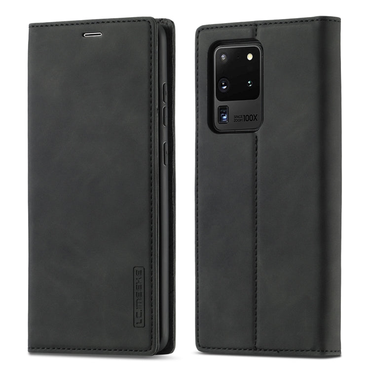 LC.IMEEKE Strong Magnetism Ultra-thin Horizontal Flip Shockproof Matte TPU + PU Leather Case with Holder & Card Slots & Wallet, For Samsung Galaxy S20, For Samsung Galaxy S20+, For Samsung Galaxy S20 Ultra, For Samsung Galaxy S20 FE, For Samsung Galaxy...