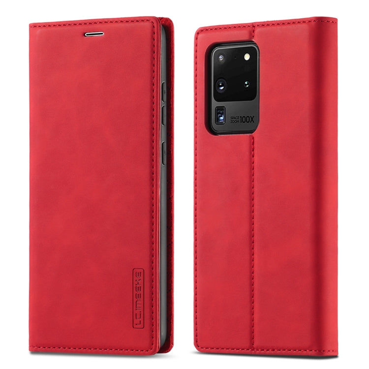 LC.IMEEKE Strong Magnetism Ultra-thin Horizontal Flip Shockproof Matte TPU + PU Leather Case with Holder & Card Slots & Wallet, For Samsung Galaxy S20, For Samsung Galaxy S20+, For Samsung Galaxy S20 Ultra, For Samsung Galaxy S20 FE, For Samsung Galaxy...