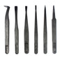JF-S6in1 6 in 1 Anti-static Carbon Fiber Straight and Curved Tip Tweezers, JF-S 6 in 1