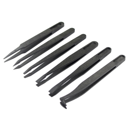 JF-S6in1 6 in 1 Anti-static Carbon Fiber Straight and Curved Tip Tweezers, JF-S 6 in 1