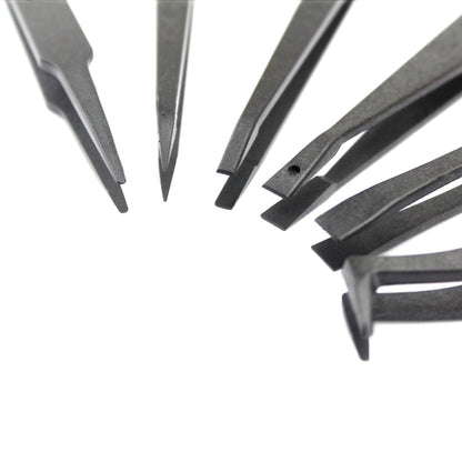 JF-S6in1 6 in 1 Anti-static Carbon Fiber Straight and Curved Tip Tweezers, JF-S 6 in 1