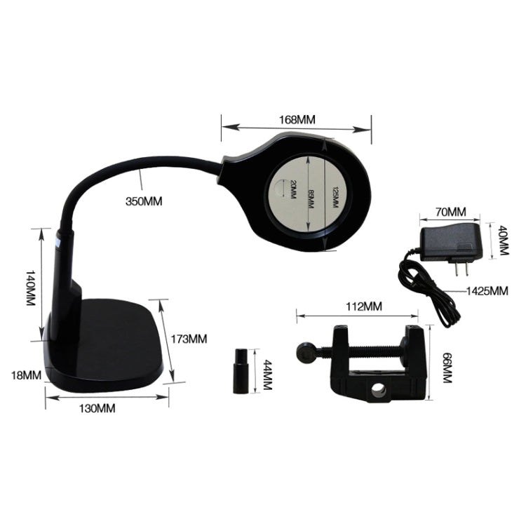 BEST Adjustable Desk Magnifier Lamp LED Light Magnifying Glass (Voltage 220V), 9145T Magnifier