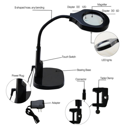 BEST Adjustable Desk Magnifier Lamp LED Light Magnifying Glass (Voltage 220V), 9145T Magnifier