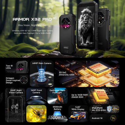 Ulefone Armor X32 Pro 5G Móvil 8GB+256GB Visión Nocturna