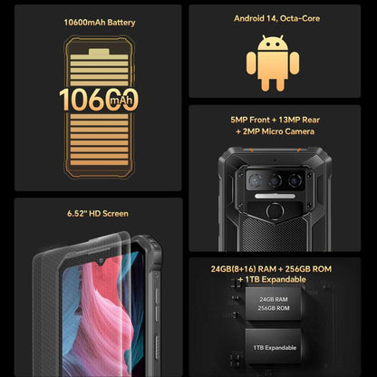 Oukitel WP23 Plus Teléfono Teléfono Rugerizado 8GB+256GB 10600mAh 4G by OUKITEL