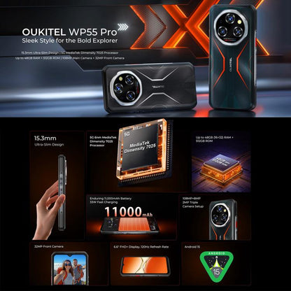 Oukitel WP55 Pro Rugged Phone 5G 16GB+512GB 11000mAh