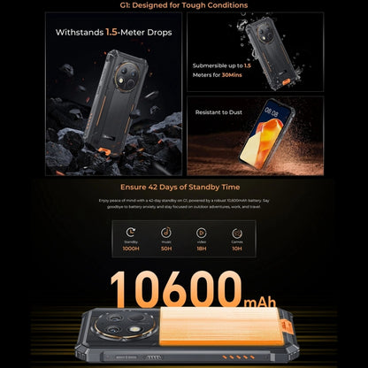 Oukitel G1 Smartphone Rugerizado 6GB+256GB 10600mAh