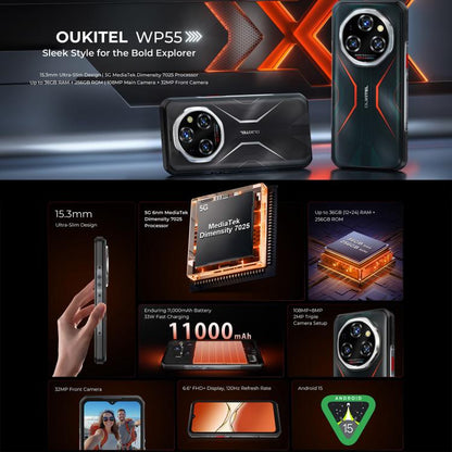 Oukitel WP55 5G Rugged Smartphone 12GB+256GB 11000mAh