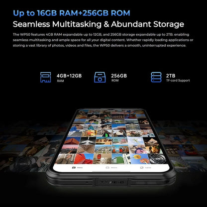 Oukitel WP50 Smartphone 5G 4GB+256GB 6.6in Display Android14