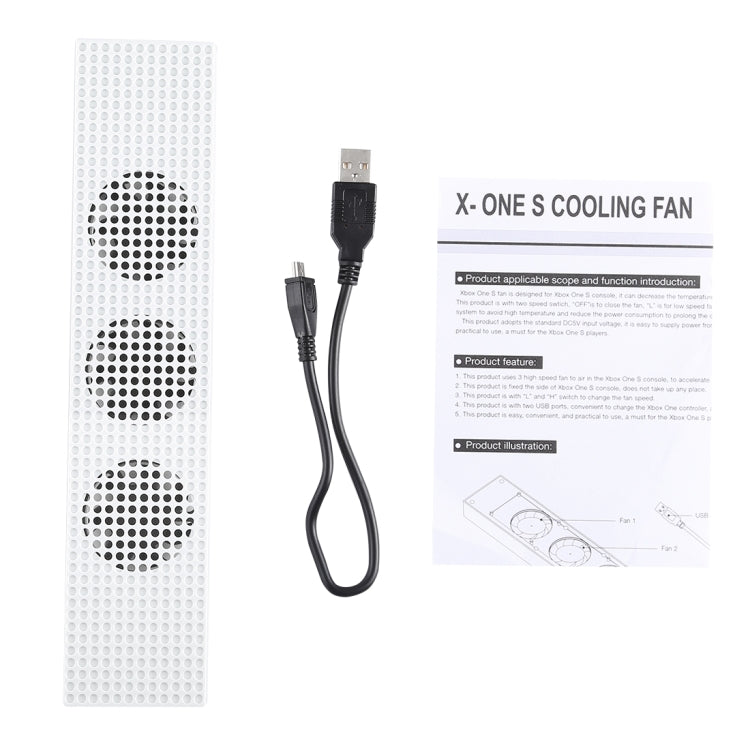 DOBE Game Console Cooling Fans with Dual USB Ports & Low/High Speed Switch for XBOX One S Console, For XBOX One S