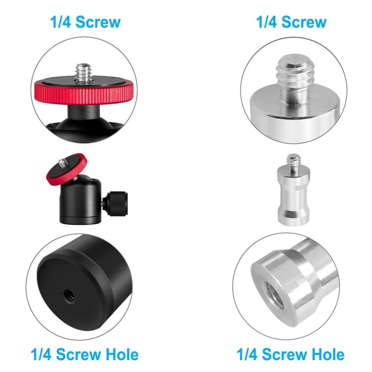 PULUZ C Clamp Mount Light Stand Extension Central Shaft Rod Monopod Holder Kits with Ball-Head, Rod Length: 33-60cm
