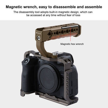 PULUZ Camera Wooden Top Handle with Cold Shoe Mount for Mirrorless Camera Cage Stabilizer