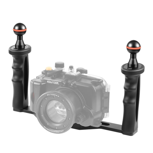 PULUZ Dual Handles Aluminium Alloy Tray Stabilizer for Underwater Camera Housings