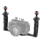 PULUZ Dual Handles Aluminium Alloy Tray Stabilizer for Underwater Camera Housings
