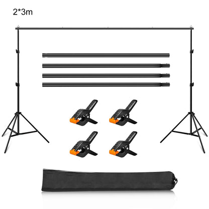 2 x 3m Photo Studio Background Support Stand Backdrop Crossbar Bracket