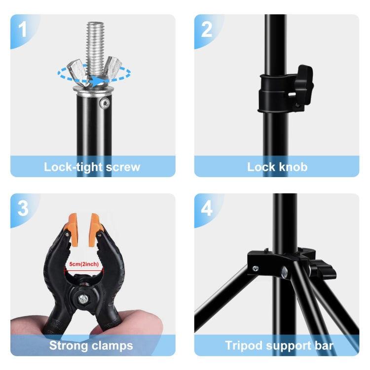 2 x 3m Photo Studio Background Support Stand Backdrop Crossbar Bracket