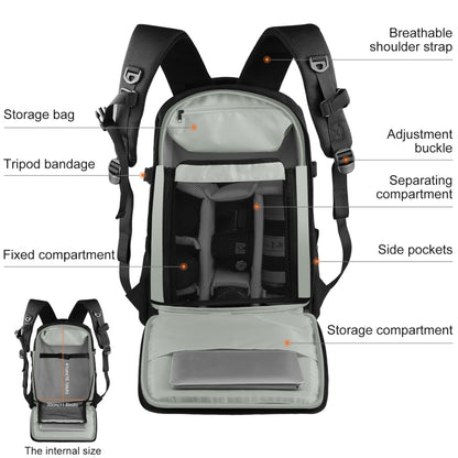 PULUZ Outdoor Portable Waterproof Scratch-proof Dual Shoulders Backpack Handheld PTZ Stabilizer Camera Bag with Rain Cover for Digital Camera, DJI Ronin-SC / Ronin-S