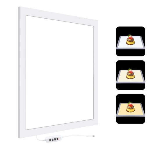 PULUZ 38cm 1200LM LED Photography Shadowless Light Lamp Panel Pad with Switch, Metal Material, No Polar Dimming Light, 34.7cm x 34.7cm Effective Area