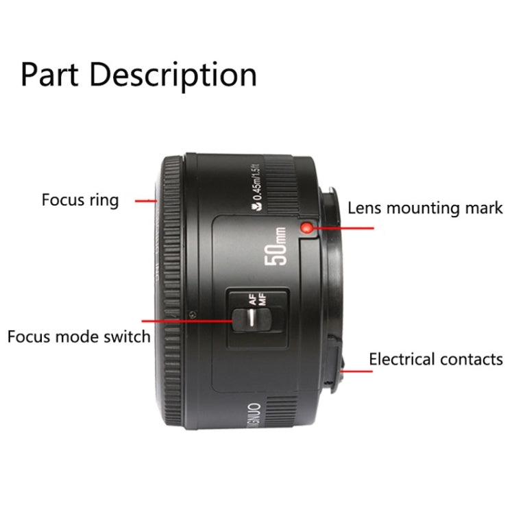 YONGNUO 50mm F1.8 Standard Prime Lens for Canon Camera