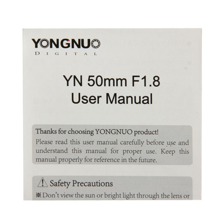 YONGNUO 50mm F1.8 Standard Prime Lens for Canon Camera