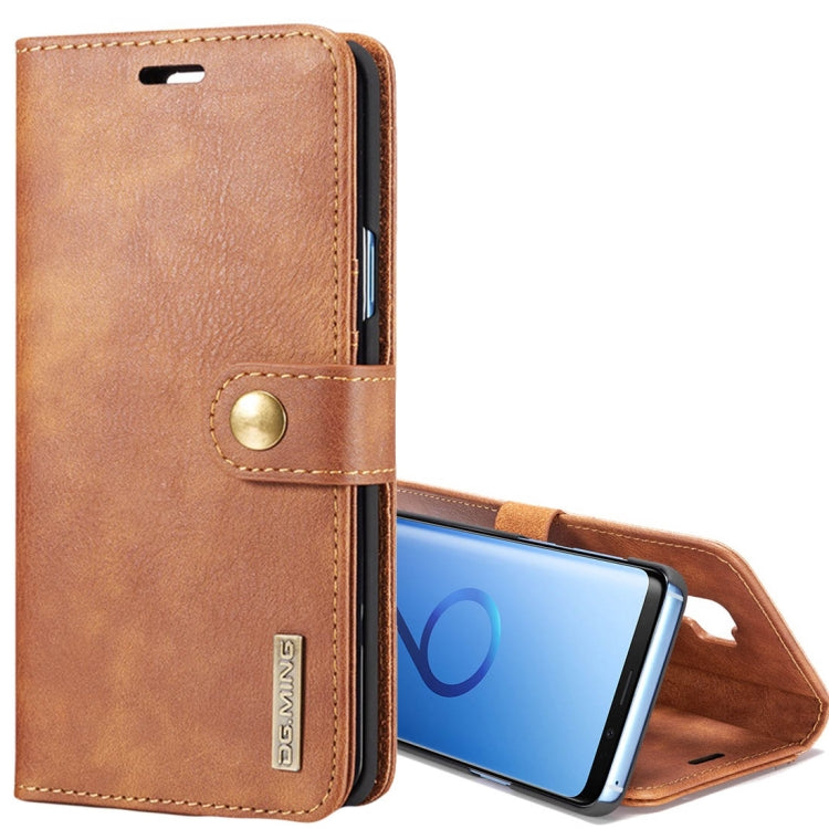 DG.MING for Galaxy S9+ Crazy Horse Texture Horizontal Flip Detachable Magnetic Protective Case with Holder & Card Slots & Wallet, Galaxy S9+