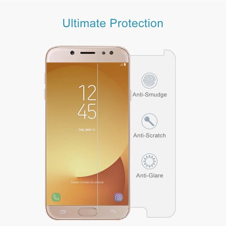 1 PCS For Galaxy J7 (2017) (EU Version) 0.26mm 9H Surface Hardness 2.5D Explosion-proof Non-full Screen Tempered Glass Screen Film, For Galaxy J7 (2017) (EU Version) (1 PC)