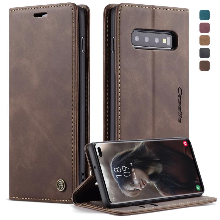 CaseMe-013 Multifunctional Retro Frosted Horizontal Flip Leather Case for Galaxy S10 Plus, with Card Slot & Holder & Wallet, For Galaxy S10 Plus