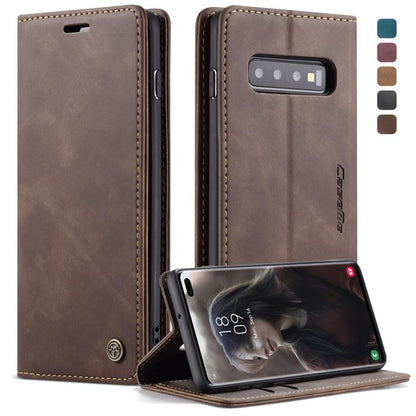 CaseMe-013 Multifunctional Retro Frosted Horizontal Flip Leather Case for Galaxy S10 Plus, with Card Slot & Holder & Wallet, For Galaxy S10 Plus