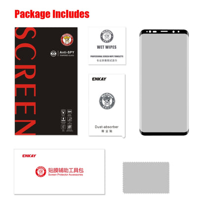 ENKAY Hat-Prince for Galaxy S9+ 0.26mm 9H Surface Hardness 3D Privacy Anti-glare Full Screen Tempered Glass Protective Film, Galaxy S9+