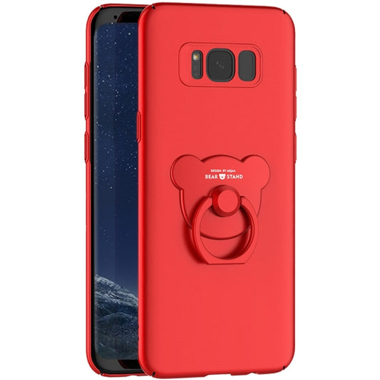AIQAA For Galaxy S8 + / G9550 Solid Color Metal Paint Plastic PC Dropproof Protective case with Bear Ring Holder, For Galaxy S8 + / G9550