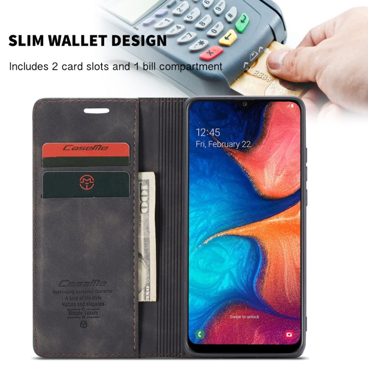 CaseMe-013 Multifunctional Retro Frosted Horizontal Flip Leather Case for Galaxy A20 / A30, with Card Slot & Holder & Wallet, For Galaxy A20 / A30