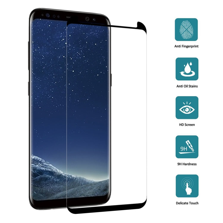 Case Friendly Screen Curved Tempered Glass Film For Galaxy S8 / G950, Galaxy S8 3D, For S8, For Galaxy S8 0.26mm, For Galaxy S8 Black Frame