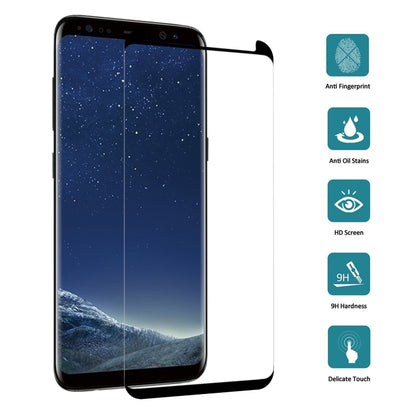 Case Friendly Screen Curved Tempered Glass Film For Galaxy S8 / G950, Galaxy S8 3D, For S8, For Galaxy S8 0.26mm, For Galaxy S8 Black Frame