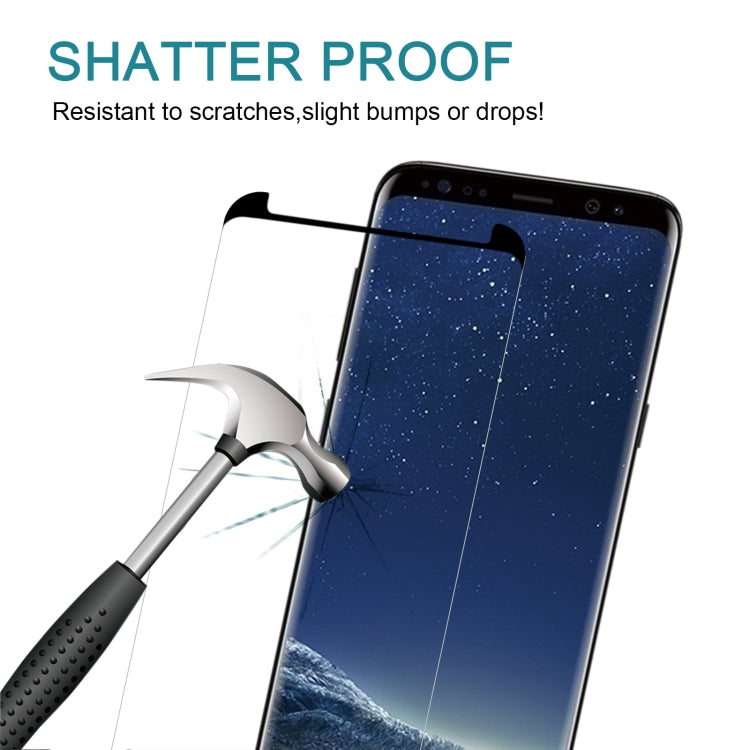 Case Friendly Screen Curved Tempered Glass Film For Galaxy S8 / G950, Galaxy S8 3D, For S8, For Galaxy S8 0.26mm, For Galaxy S8 Black Frame